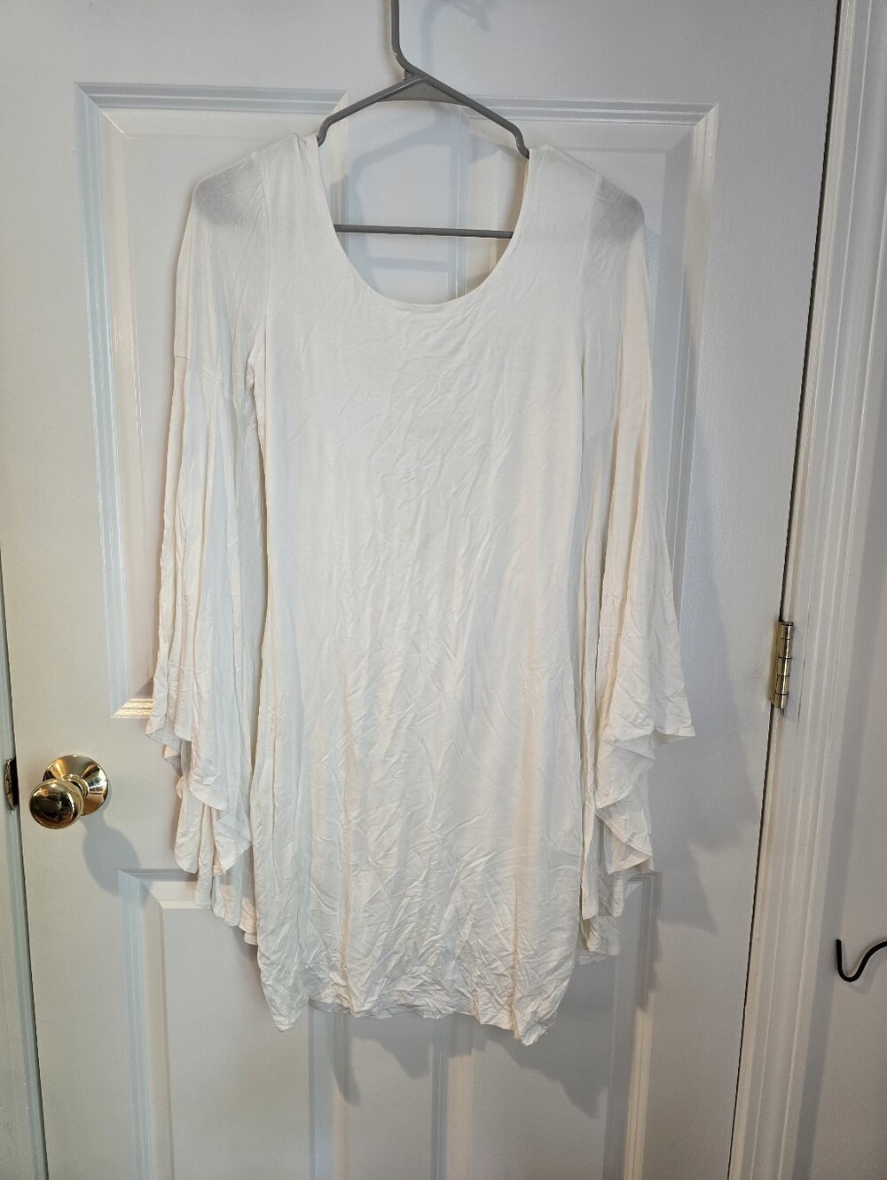 Forever 21 White Ruffle Sleeve Tunic Top/Dress